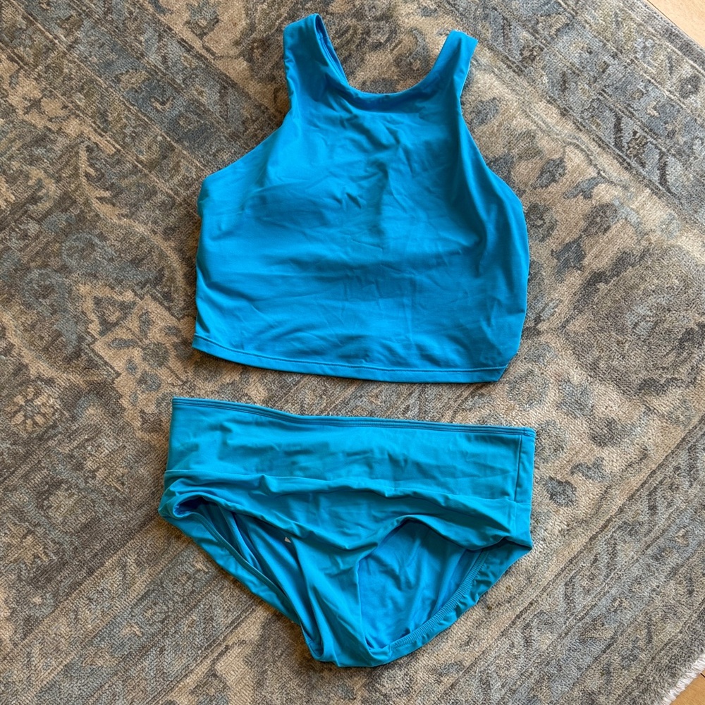 Athleta Bright Blue tank bikini- size s